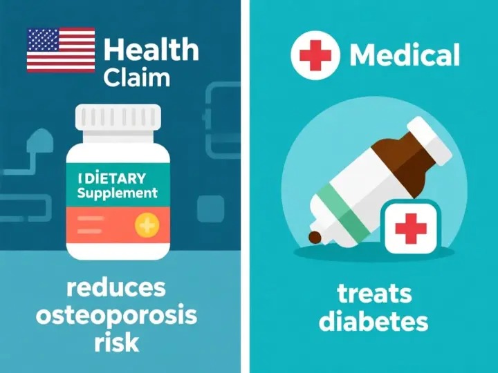 Comparison between health claims and medical claims