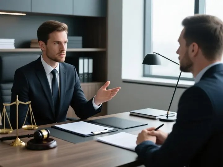 Lawyer discussing prescription drug case with client