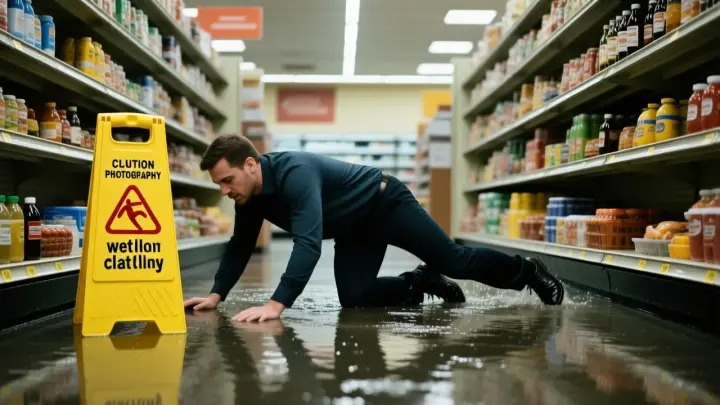 Slip and fall accident in grocery store